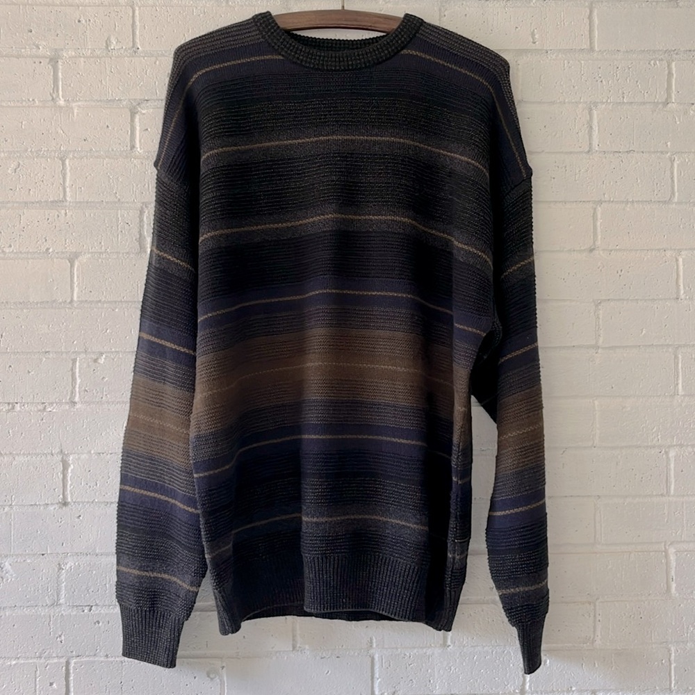Vintage Puritan Sweater Sz XL L/S Crew Neck Knit NWT Colorblock Streetwear Gramp